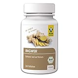 Raab Vitalfood Bio Ingwer-Tabletten, 360 Stck, vegan, glutenfrei, mit therischen len, Ingwer-Konzentrat, Gingerol, Shogaol, Reisebelkeit, 90 g