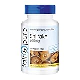 Shiitake 650mg (Lentinula edodes) - vegan - natrlich - ohne Magnesiumstearat - 120 Shiitake-Kapseln
