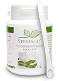 STEVIAGO Stevia Pulver (Steviosid) Extrakt aus 100% Stevia, davon min. 97% Reb-A, 25g, mit Dosierlffel