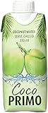 COCO PRIMO Kokosnusswasser, pur, erfrischendes Sportgetrnk, exotischer Genuss, wohltuender Durstlscher, kalorienarm, vegan, 12 x 330 ml