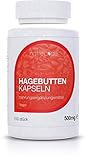 Natrea Hagebutten Kapseln 150 Stck - vegan - naturrein ohne Zustze | in Deutschland hergestellt und geprft | pro Hagebutte Kapsel 500 mg 100% reines Hagebutten Pulver