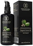DER SIEGER 06/20* BIO Rizinusl Vegan + Kaltgepresst fr Haut, Haare & Wimpernwachstum - 200ml Lichtschutz Glasflasche - 100% Rein, Natrlich & Nativ  Satin Naturel Naturkosmetik