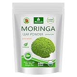 MoriVeda Moringa Oleifera Blattpulver 250g, PREMIUM PLUS I Enthlt Moringa, hochdosiertes Vitamin C, Proteine & Aminosuren in Ayurveda Spitzen-Qualitt I Vegan & Glutenfrei I 1 x 250g