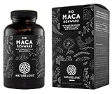 NATURE LOVE Bio Maca Kapseln - 3000mg Bio Maca schwarz je Tagesdosis. 180 Kapseln. Mit natrlichem Vitamin C. Ohne Zustze wie Magnesiumstearat. Zertifiziert Bio, hochdosiert, vegan, Made in Germany