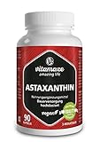 Astaxanthin Kapseln hochdosiert & vegan, 4 mg natrliches Astaxanthin Pulver aus der Blutregenalge, 90 Kapseln fr 3 Monate, Pflanzliche Nahrungsergnzung ohne Zusatzstoffe